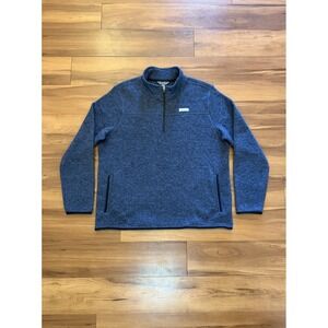 Eddie Bauer 1/4 Quarter Zip Fleece Sweater Outdoors Blue Preppy Men's Size XL